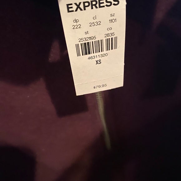 Express Men’s Maroon Fleece Quarter Zip Jacket NWT - Picture 6 of 7